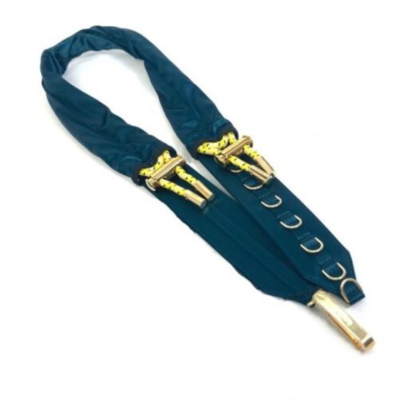 UNUSED FENDI 8C0627 belt Satin Canvas Blue Based - Picture 1 of 10